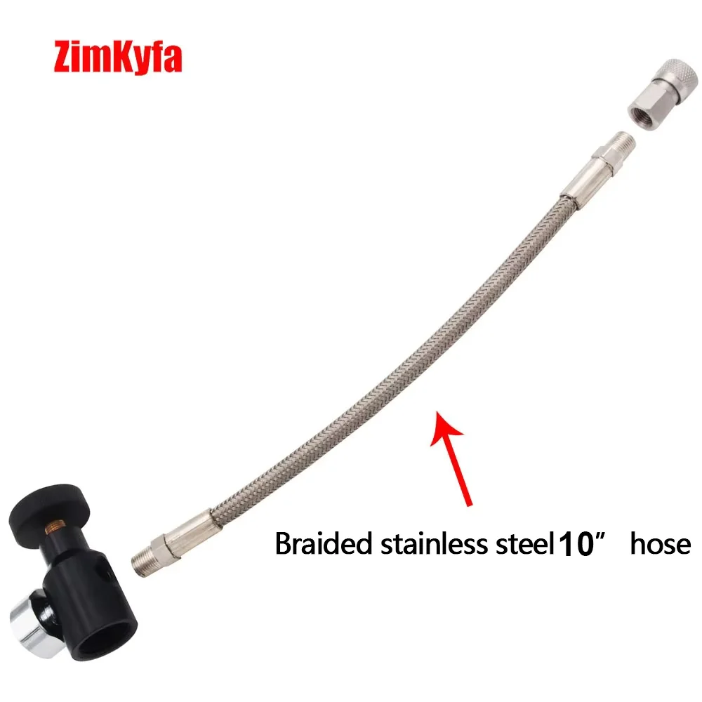 

Адаптер воздушного наполнения с оплеткой/10 дюймов с манометром 3000 фунтов на квадратный дюйм / 5000 фунтов на квадратный дюйм или комплектом выпускного клапана для цилиндра резервуара CO2 0,825–14NGO G1/2-14