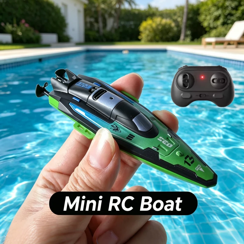RC Speedboat 2.4G Mini Remote Control Stunt Boat Electric Radio Control Ship Double Motor Competitive Waterproof Toy Kid Gifts