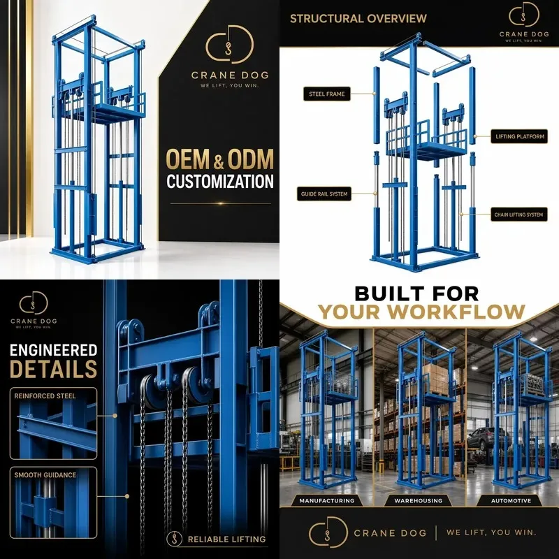 for CE Certified Rail Type Hydraulic Cargo Elevator Fixed Vertical Lift 5m Height Efficient Material Handling