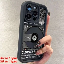 Retro Style Protect Cover for diy Xr to 14pro 13Pro Phone Case XR converted to 15pro Thick Covers