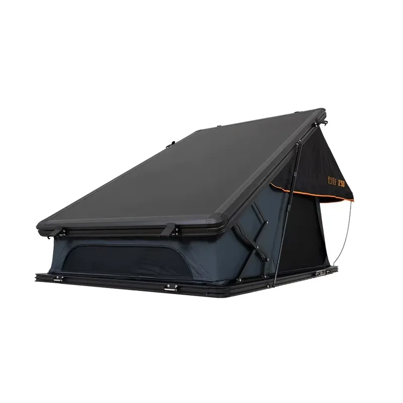 Portable 2 Person Triangle SUV Outdoor Camping Hard Shell Aluminium Hardshell Roof Top Tent With Sunroof