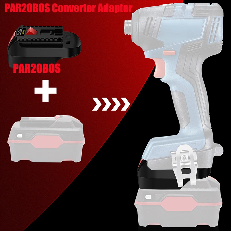 HAKSINKY PAR20BOS محول بطارية أداة الطاقة لبطارية ليثيوم أيون Parkside 20 فولت تحويل إلى لاستخدام أداة طاقة ليثيوم أيون Bosch BAT 18 فولت