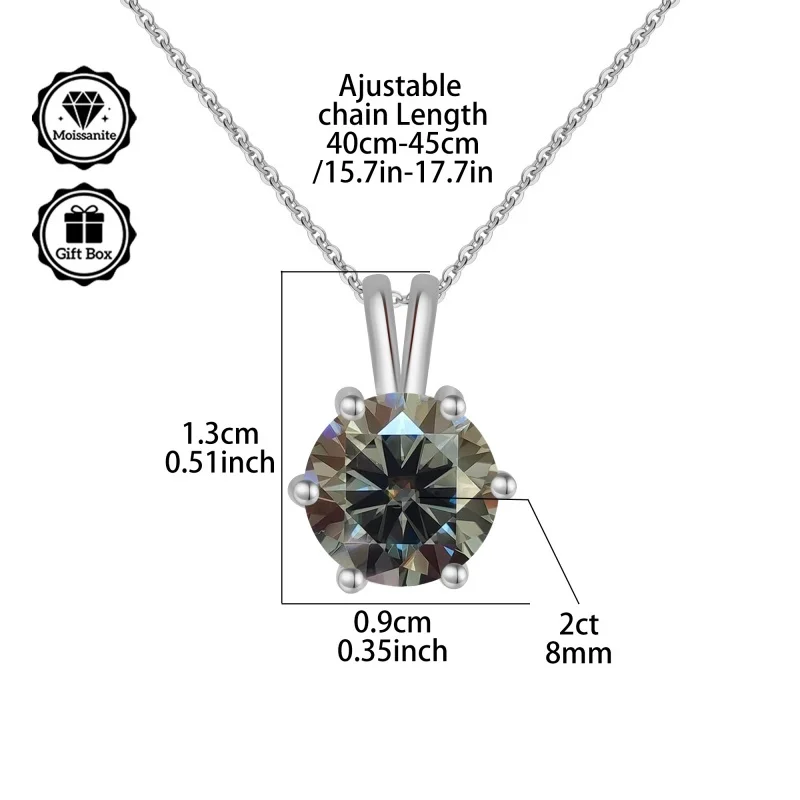 

Рождественский подарок LAMVOICE, украшения для женщин, ювелирные изделия высокого качества, гипоаллергенное ожерелье, 2-каратное ожерелье из муассанита для женщин,