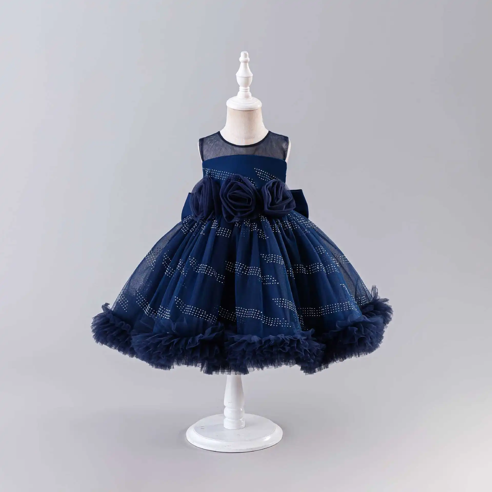 HETISO Baby Girls Dress Puffy Lace Princess Party Ball Gown for 1st Year Birthday Wedding Tutu Formal Costume 1-6 Years