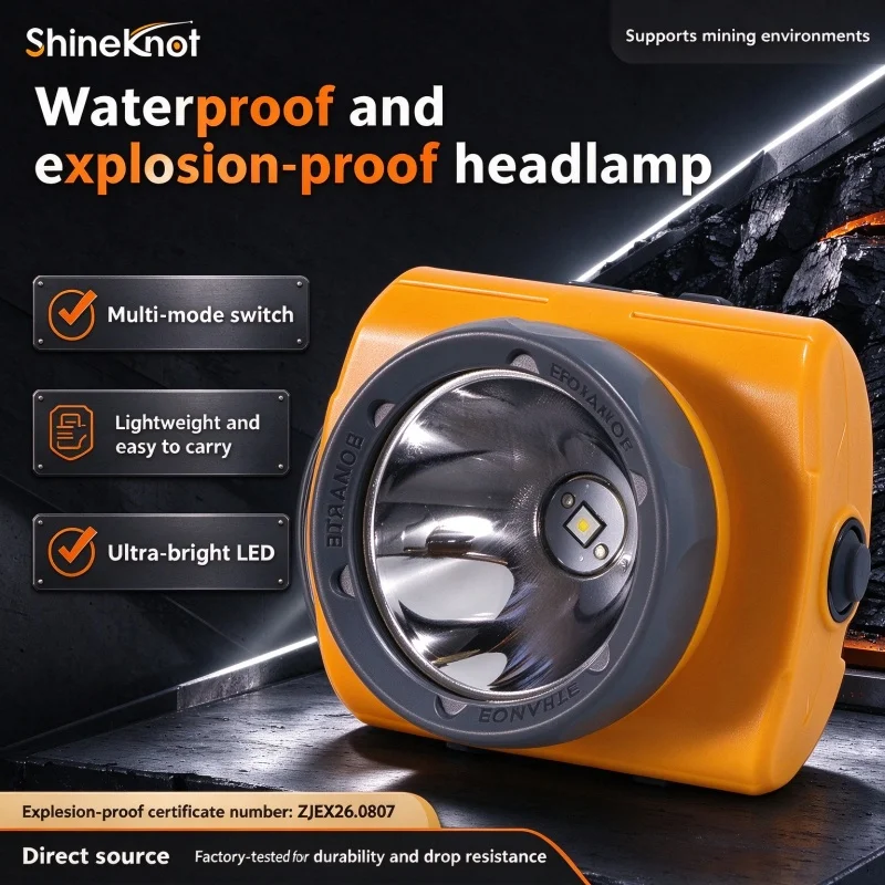 SHINEKNOT Mining Lamp Explosion-Proof Waterproof Headlight, High-Quality And Durable Portable Lighting Headlight