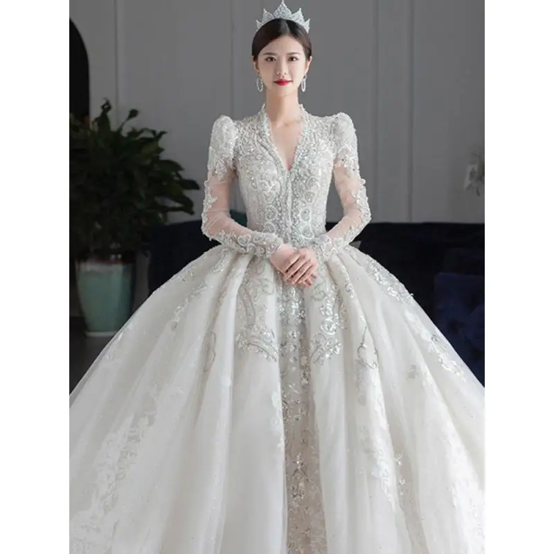New Wedding Dress 2024 Bridal Princess Dress High Quality Texture Large Size Customization