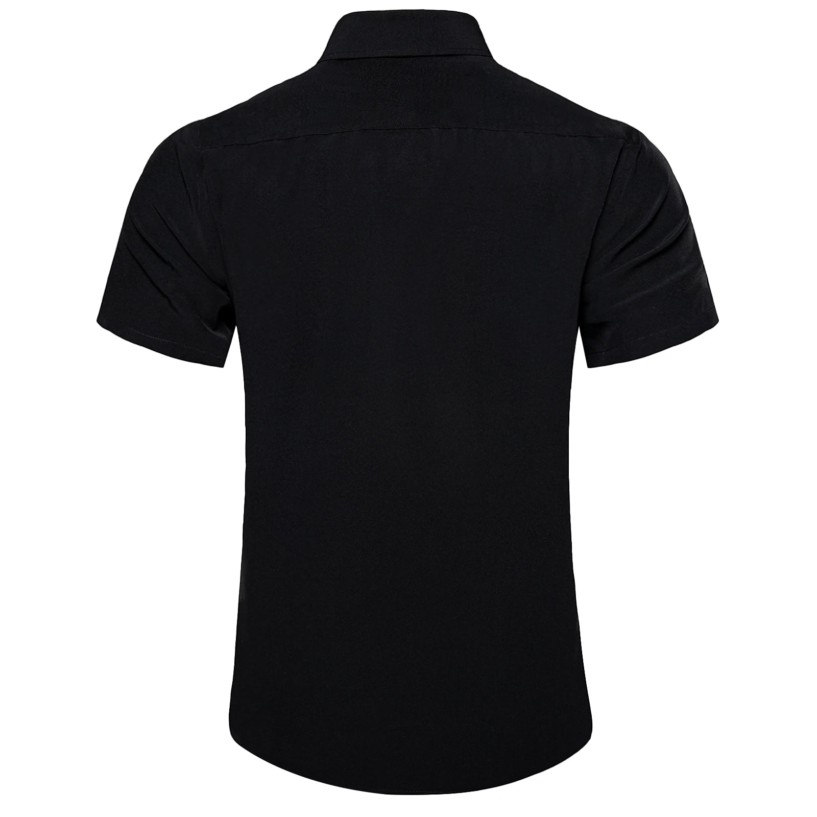 Summer Short Sleeve Shirts For Men Cotton Polyester Solid Black White Blue Turn-down Collar Casual Business Regular Fit Oversize