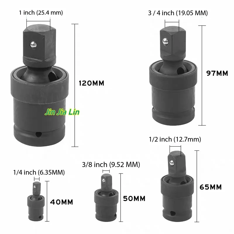 Impact Universal Joint Socket Adapter Set, 360° Swivel Wrench Converter for 1/4" 3/8" 1/2" 3/4" 1" Drive