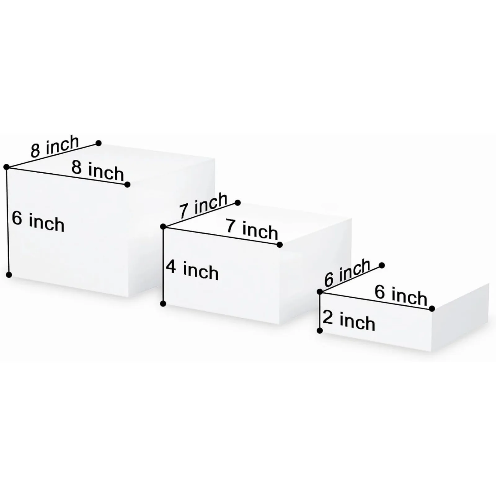 US 6PCS Buffet Risers,Acrylic Cube Nesting Table Risers Display Stand Set with Hollow Bottoms,10''x11''x12'' Food Display Risers