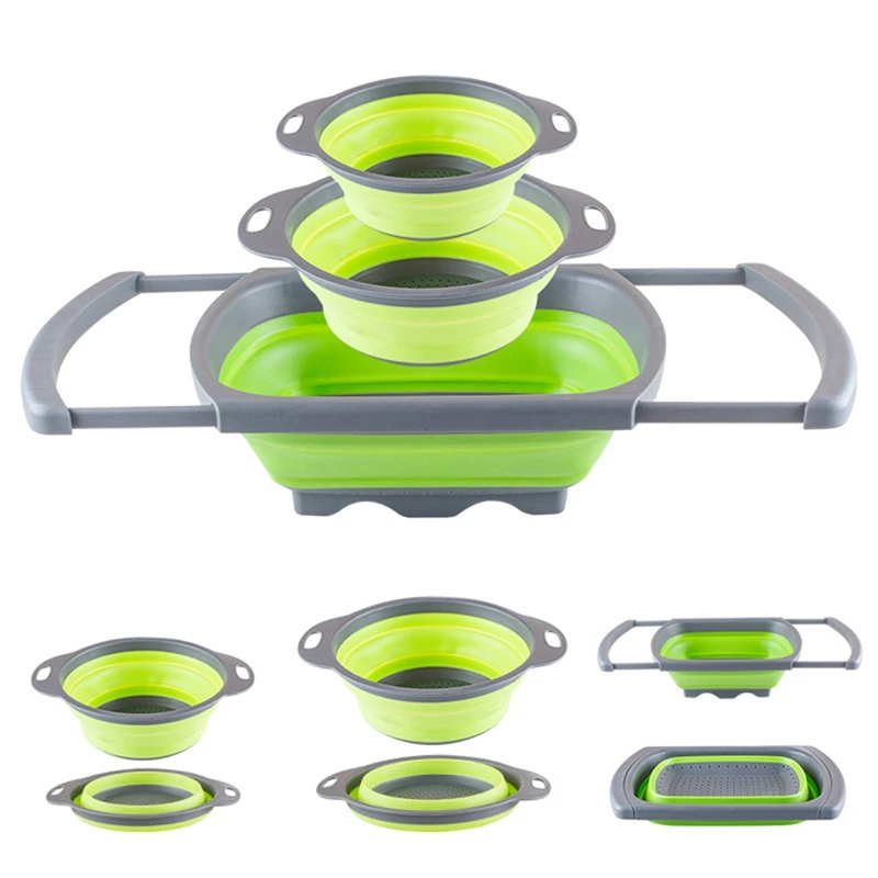 3Pcs Kitchen Foldable Filter Pipe Above The Sink Kitchen Filter Pipe With Retractable Handle Foldable Filter Pipe