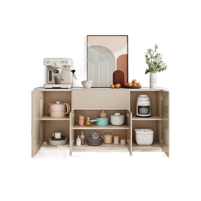 

Solid wood, side cabinet, modern, simple, rounded corners, living room, locker, slate