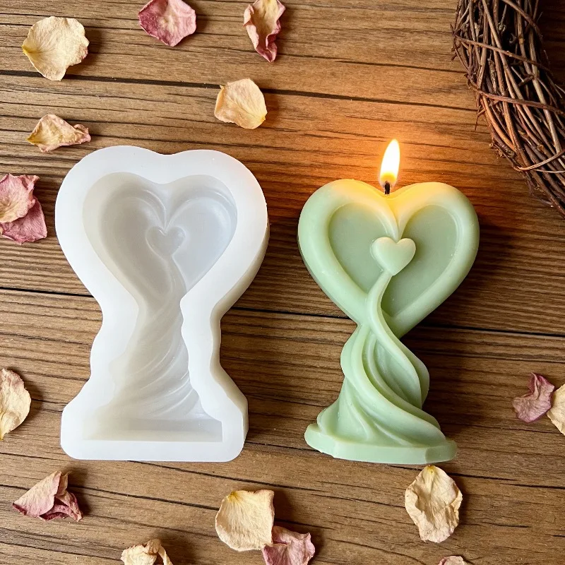 

3D спиральная кривая любовь силиконовая форма для свечей DIY сердце ароматерапевтическая свеча гипсовая форма для мыла подарок на свадьбу или День святого Валентина