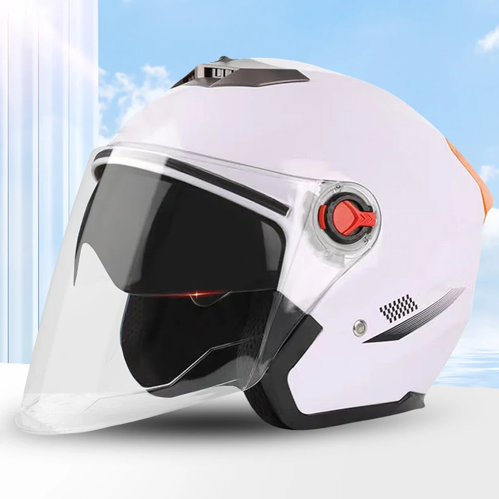 

Open Face Motorcycle Helmet with Sun Visor Adult Motorcycle Helmet All Year Use Adults Semi-Open Helmet Woman Men Moto Equipment