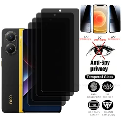 4Pcs For Poco X7 Pro Glass Xiaomi Poco X7 Pro Tempered Glass 9H PHone Privacy Anti-Spy Cover Glue Screen Protector Poco X7 Pro