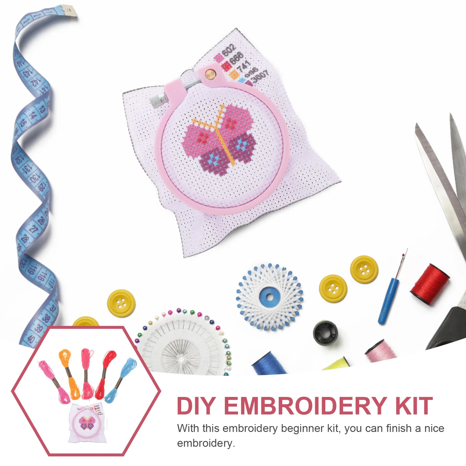 1Set Printed Cross Stitch Embroidery Kit Beginner DIY Handicraft Cross Stitch Stamped Kits for Adults Home Decoration Craft