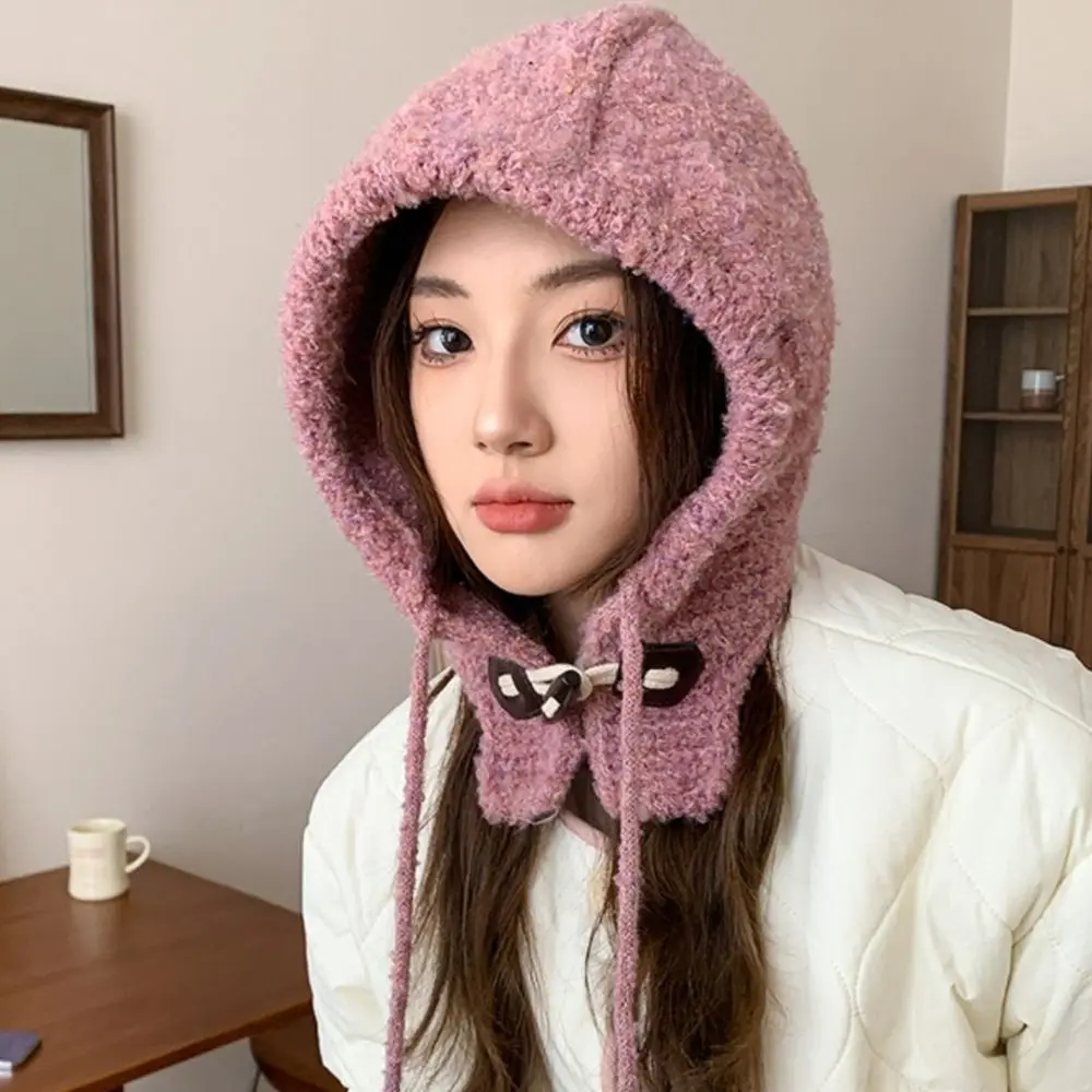 Trendy Korean Winter Hat Christmas Gift Thickened Keep Warm Plush Hats Bear Ears Hat Women Girl Ear Protection