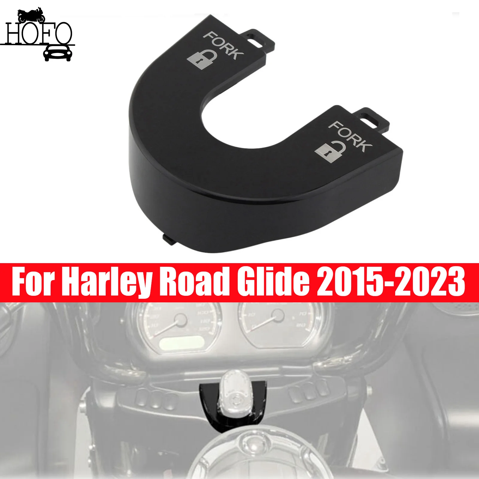 

Black Aluminum Ignition Switch Panel Trim Cover Chrome For Harley Road Glide 2015-2023