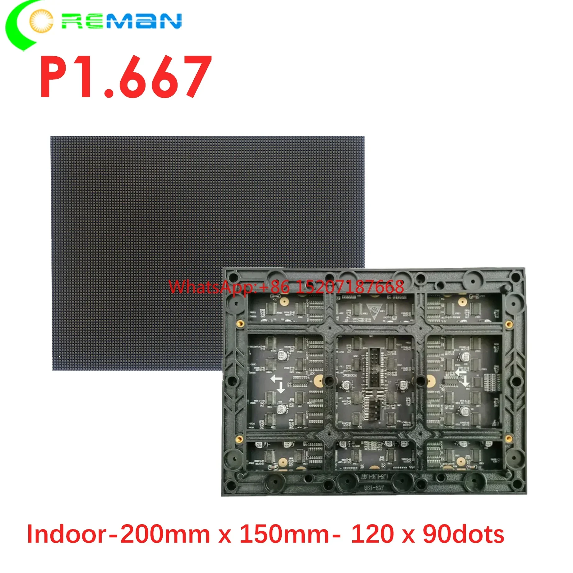 Free shipping HD UHD 4:3  led panel module for 400x300mm led panel , front access led video wall module p1.67 p1.667