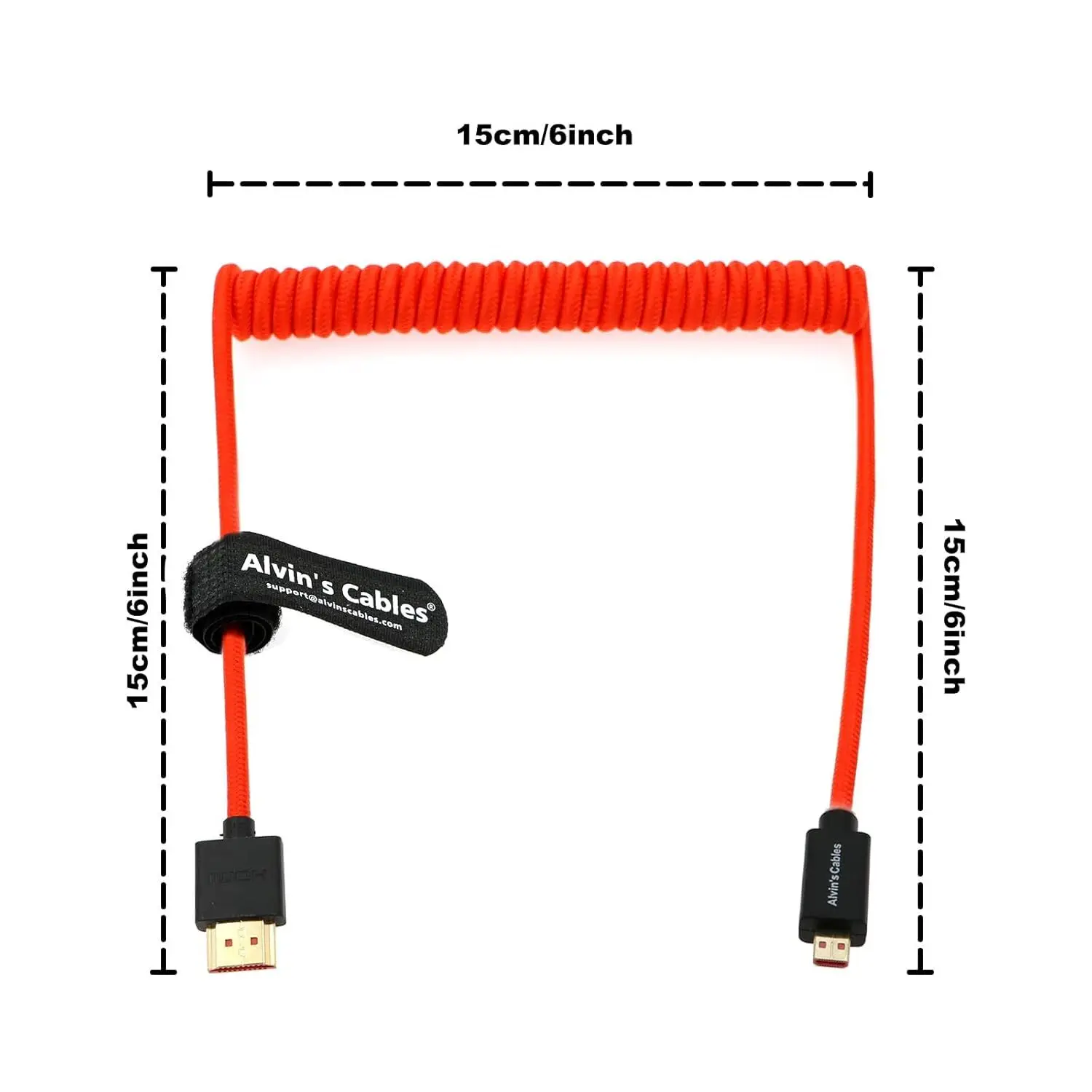 8K 2.1 Micro-HDMI to Full HDMI Braided D to A Coiled for Atomos-Ninja-V Canon-R5C R5 R6 Sony A7RIII A7II FUJIFILM(30-71cm)