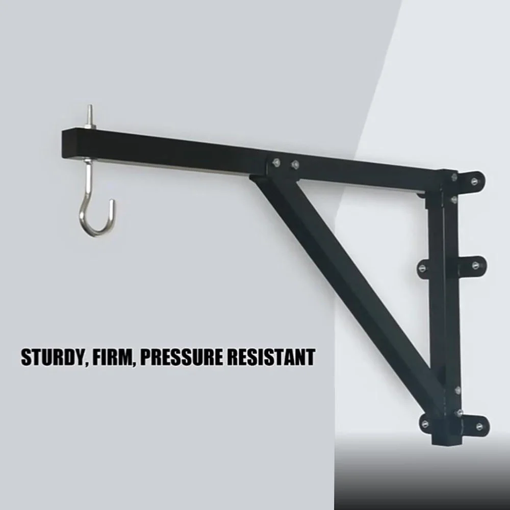 Heavy-Duty Steel Punching Bag Hanging Stand Mount Boxing Sandbag Display Rack with Wall Bracket for Gym