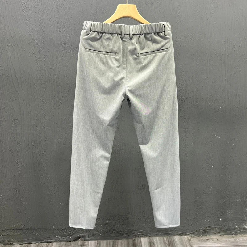 Men\'s Clothing Summer Fashion Business Casual All Match Suit Pants Formal Strecth Solid Straight Slim Trousers Pantalones Hombre