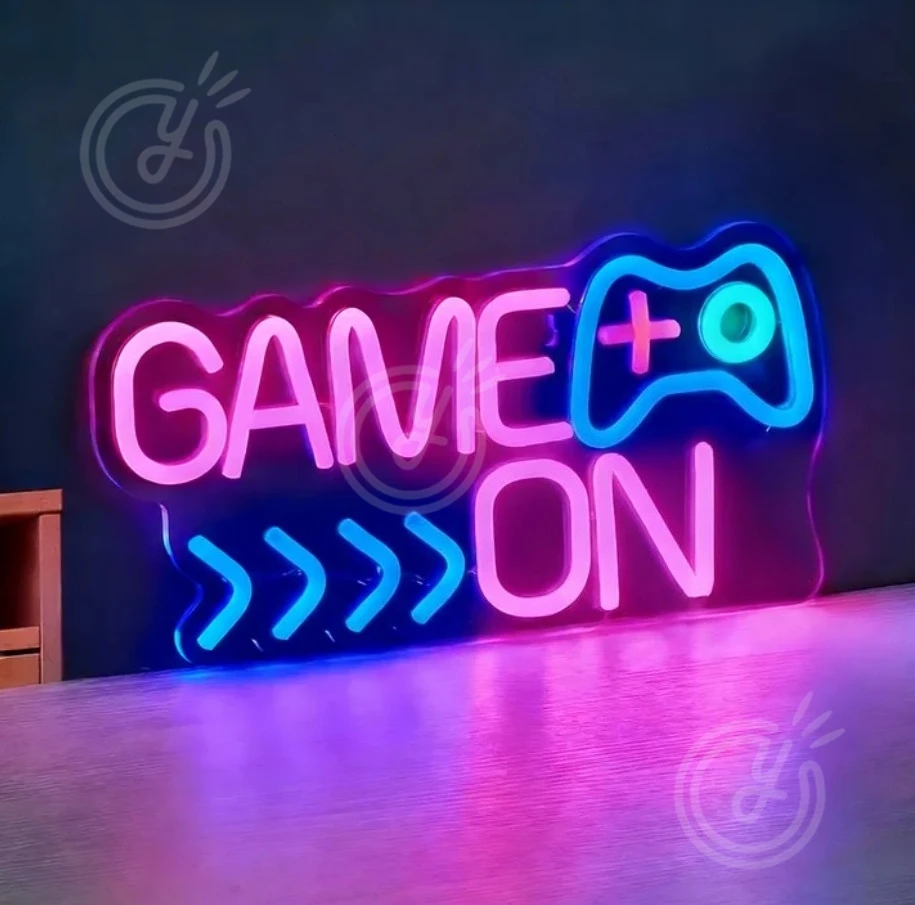 Game Room Neon Light Custom Game Center Sign Gamer Neon Light Personalized LED Illumination Logo Streamers and Gamers Decoration