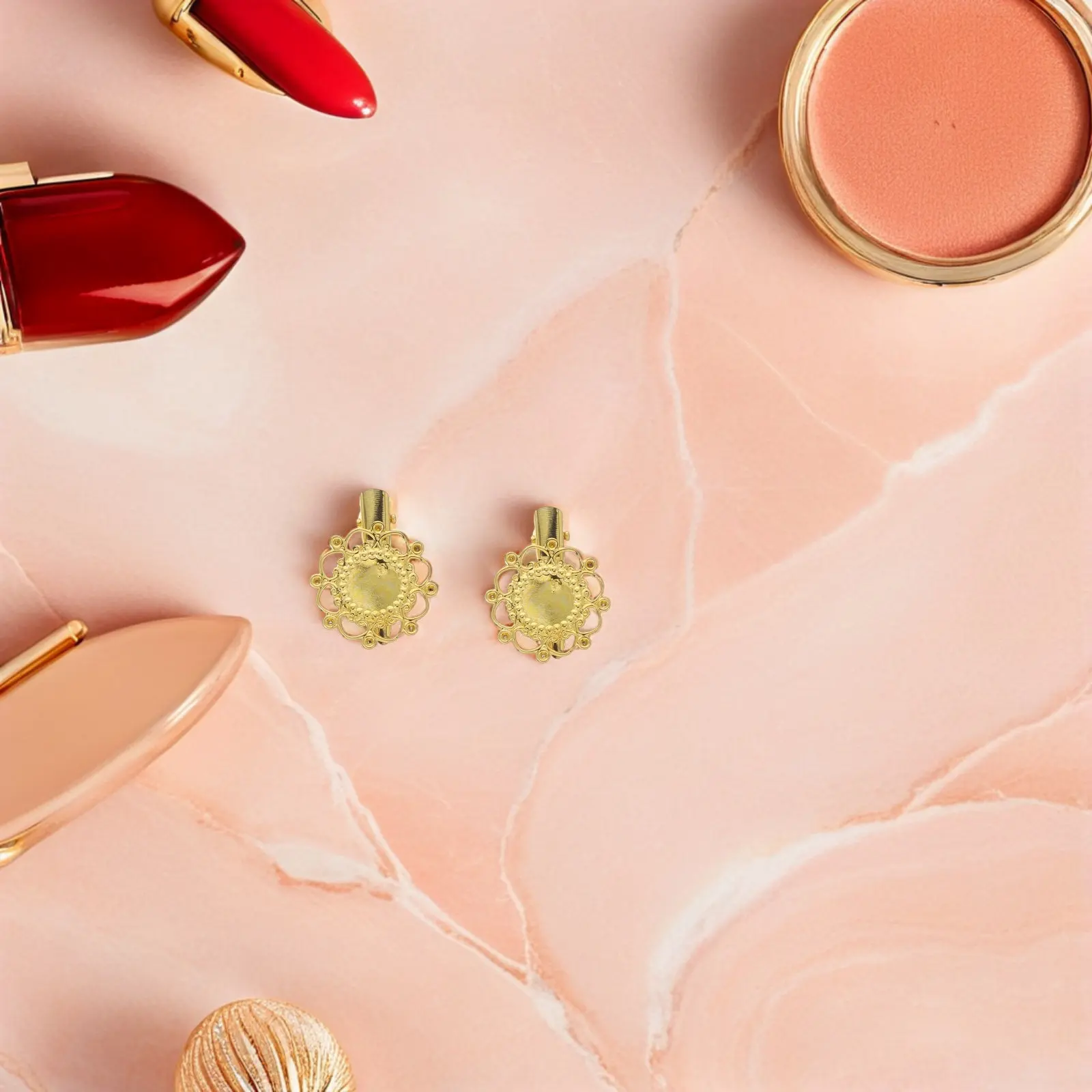 

50Pcs Vintage Flower Hair Clip Hollow Out Sunflower Metal Floral Barrettes Small Oval Plate Pins Summer Beach Accessories Women