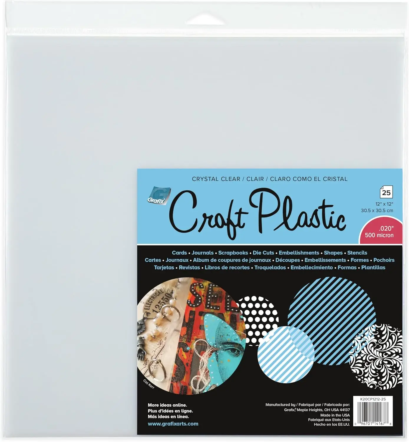

Ultra Clear .020 Plastic, Durable and Archival Film, Perfect for DIY Crafts, Stencils, Journals, Cards, 3D Embellishments