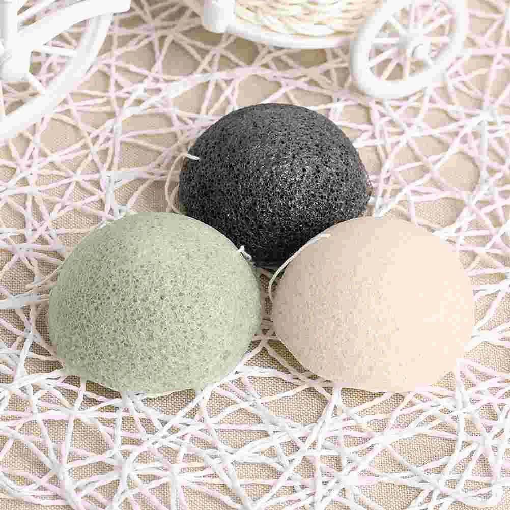 Konjac Sponge Exfoliating Facial Sponges Great for , Oily & Prone Skin （Bamboo Charcoal Black) Konjac Face Sponge Charcoal