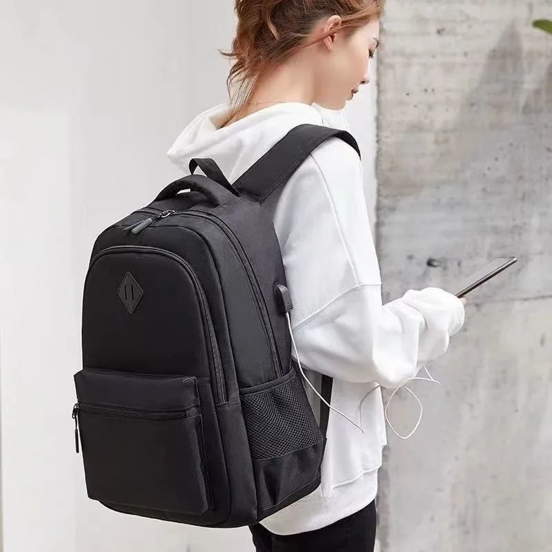 2023 New Solid Color Unisex Large Capacity Schoolbag Travel Multifunctional Backpack