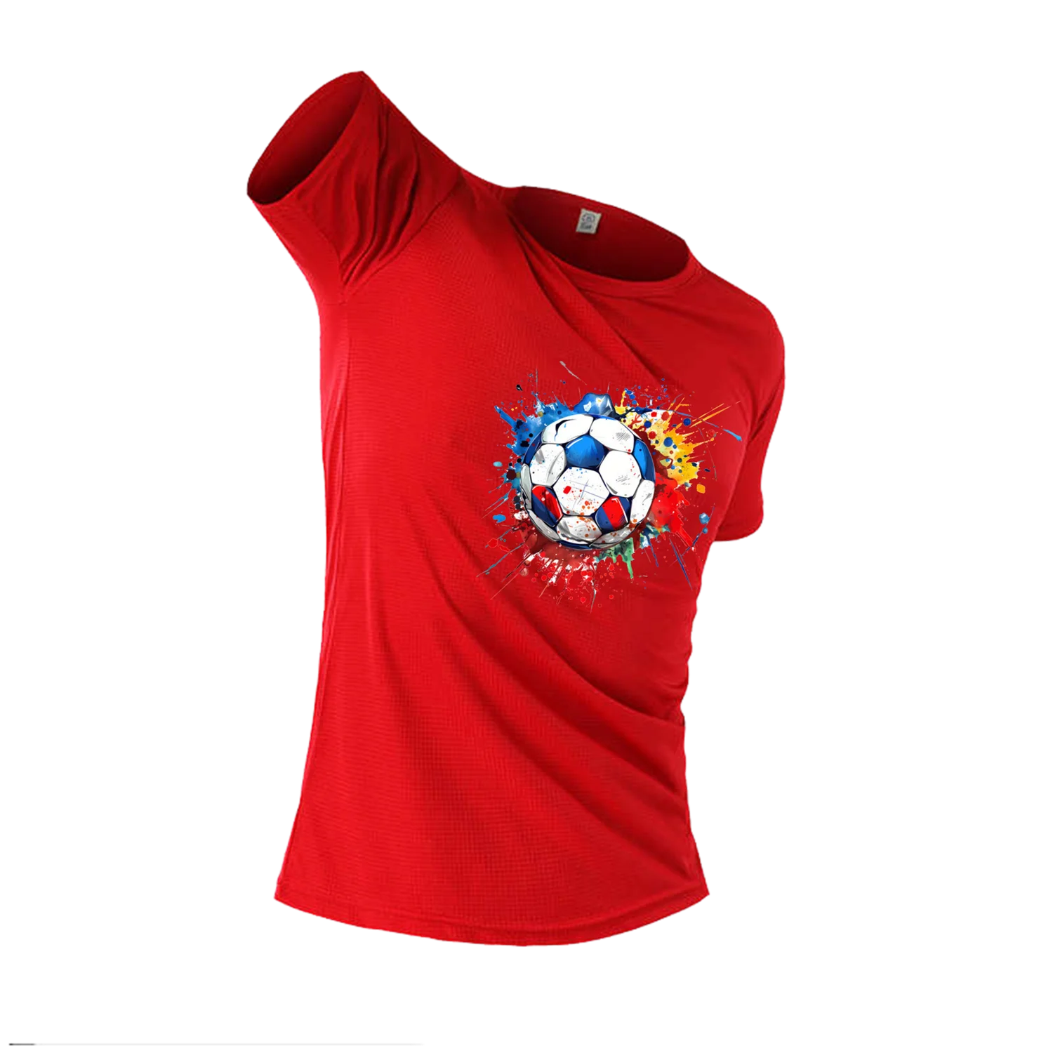 تي شيرت شبكي يسمح بمرور الهواء للرجال لتدريب كرة القدم سريع الجفاف بأكمام قصيرة ملابس رياضية للجري والماراثون متوفرة بألوان متعددة #2