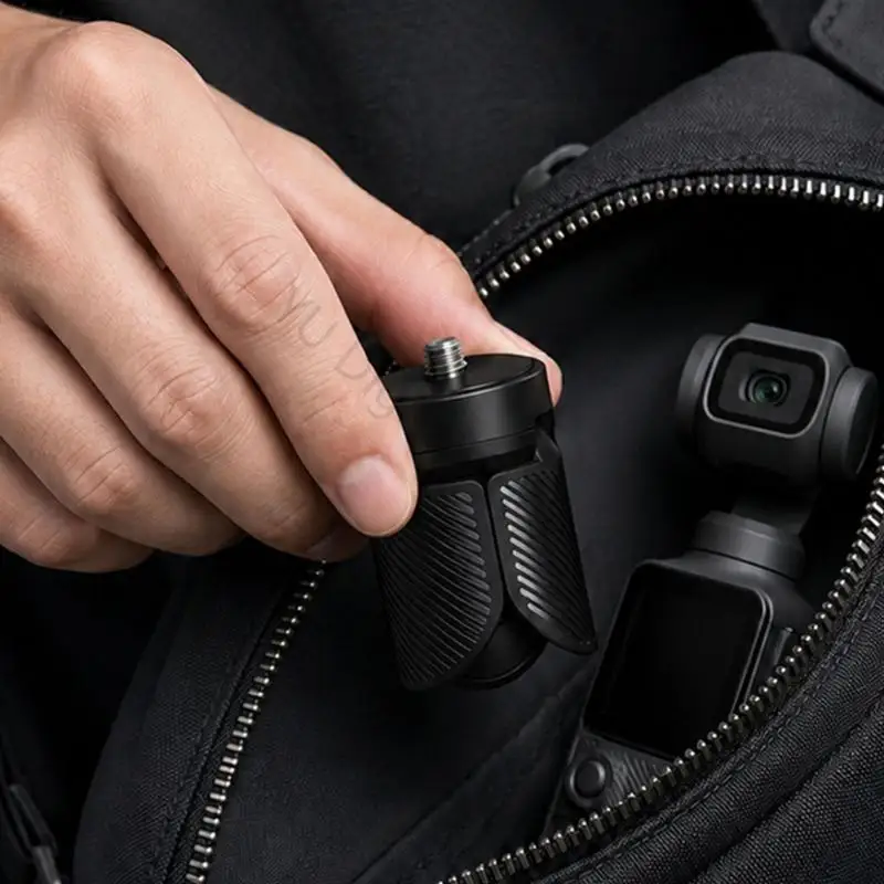 96BA Schreibtisch-Videokamera-Ständer, Selfie-Stick für Action-Kameras mit klappbaren Beinen, Mini-1/4-Zoll-Schraubhalterung für – Detail 3