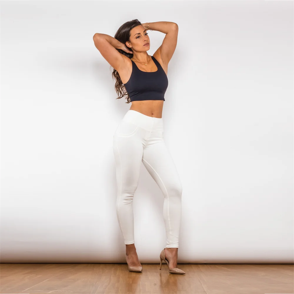 Shascullfites ميلودي طماق اللياقة البدنية البيضاء عالية الخصر للنساء الجوارب الرياضية Scrunch Bum Lifter #2