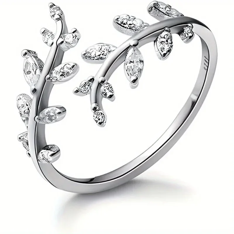 Anillo de plata ajustable para mujer, moderno y versátil, perfecto como regalo de San Valentín para novia y esposa.