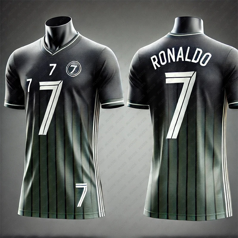 24/25 Summer Men\'s Short Sleeved T-shirt Cristiano Ronaldo No.7 Shirt Fashion Quick Drying Breathable Casual Loose Oversized Top