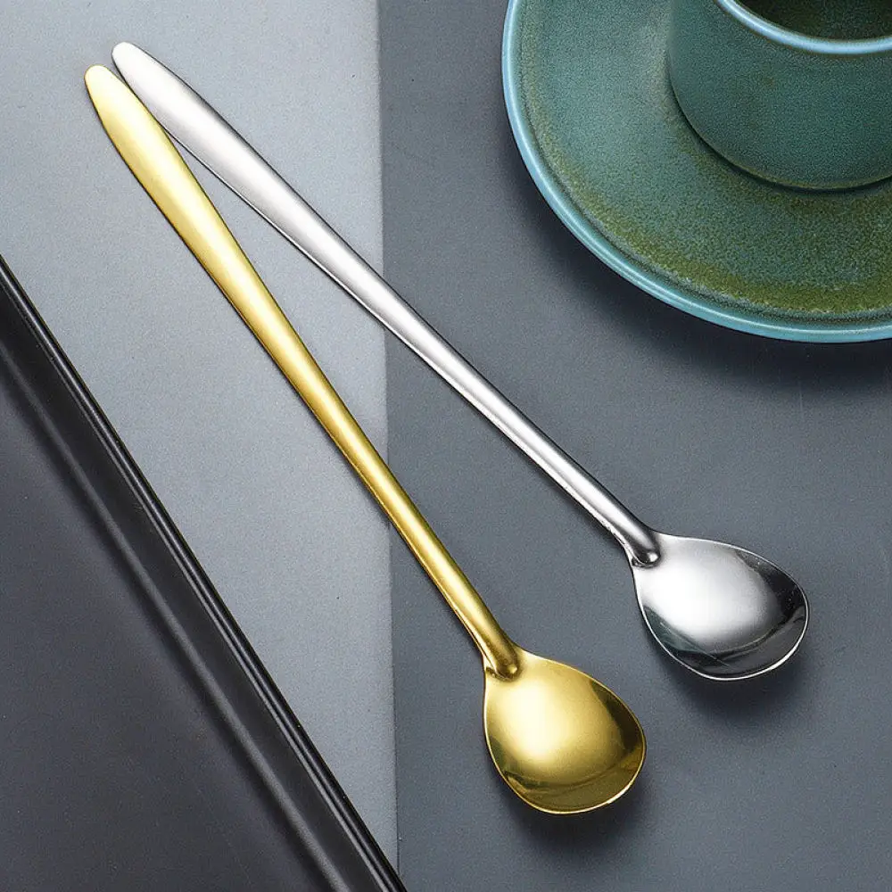 Creative Stainless Steel Pointed Tail Spoon Kitchen Utensils Dessert Tea Scoop Metal Coffee Stirrer For Banquet