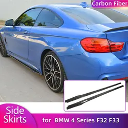 Carbon Fiber Side Skirts Extensions for BMW 4 Series F32 F33 M-Sport 435i 440i Coupe Convertible 14-19 Door Apron Lip Body Kits