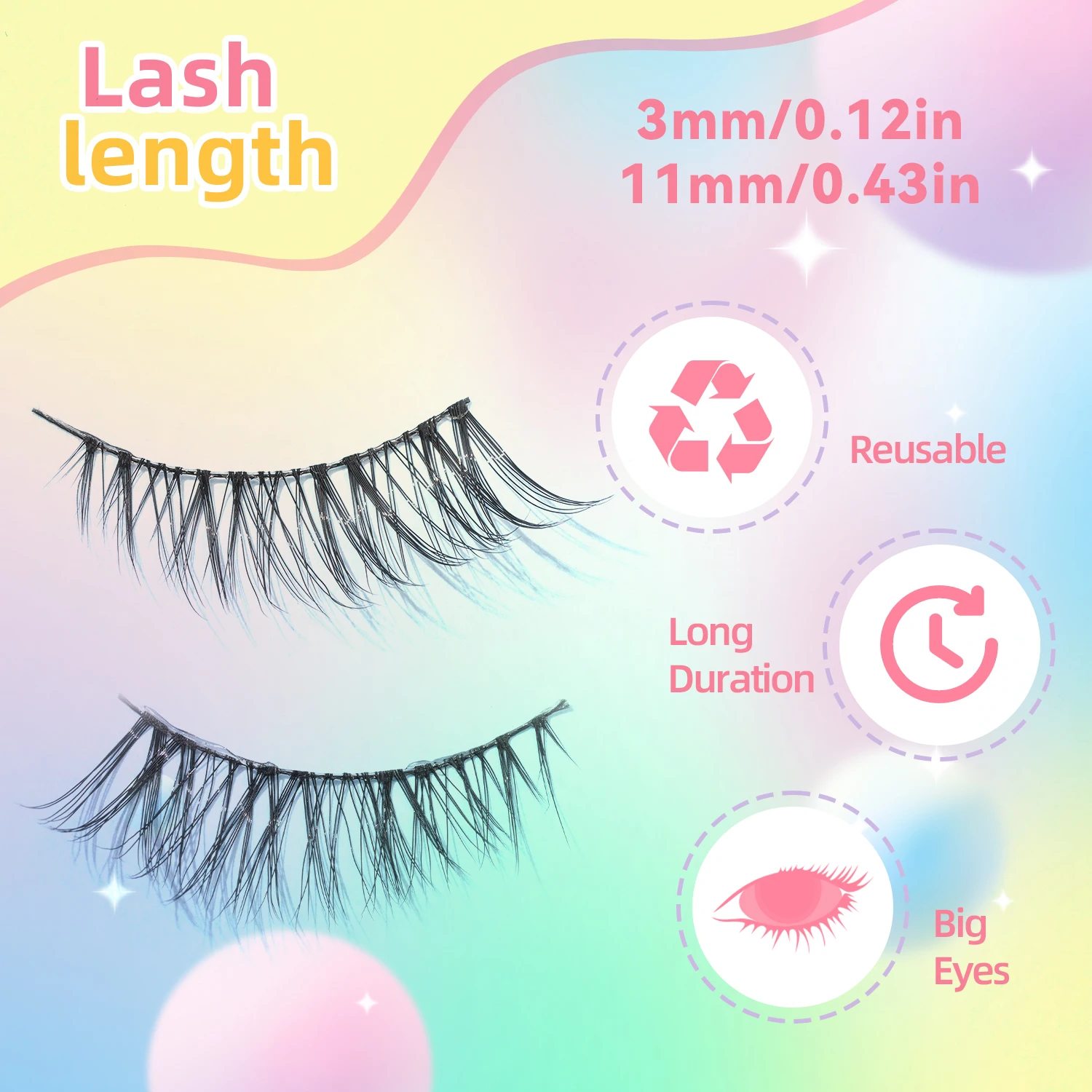 Ciglia mezze ciglia finte allungabili naturali della linea degli occhi 5 paia di comode ciglia quotidiane