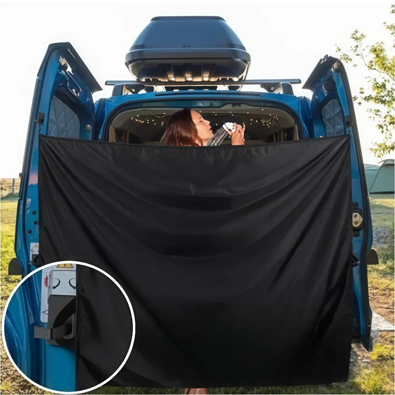 

Car Privacy Blackouts Curtain Oxford Cloth Camper Van Sunshade Rear Seat Divider Car Partition Curtain Outdoor Shower Curtain