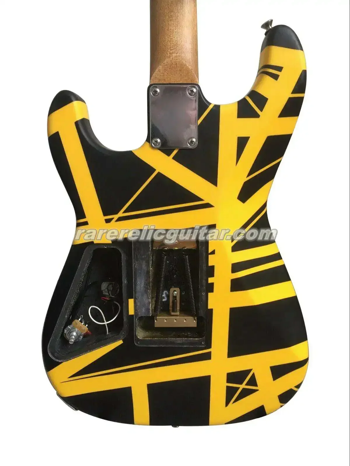 Relic Eddie Van Halen Black Yellow Stripes 79 Bumblebee Electric Guitar China Floyd Rose Tremolo Eye Hook Strap Button Brass Loc