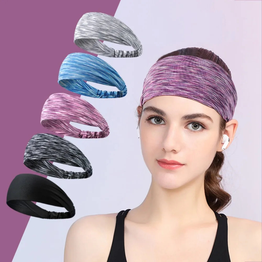 New Elastic Sports Headbands Stretchy Non Slip Wide Hair Bands Anti-perspirant Breathable Sweatband Yoga
