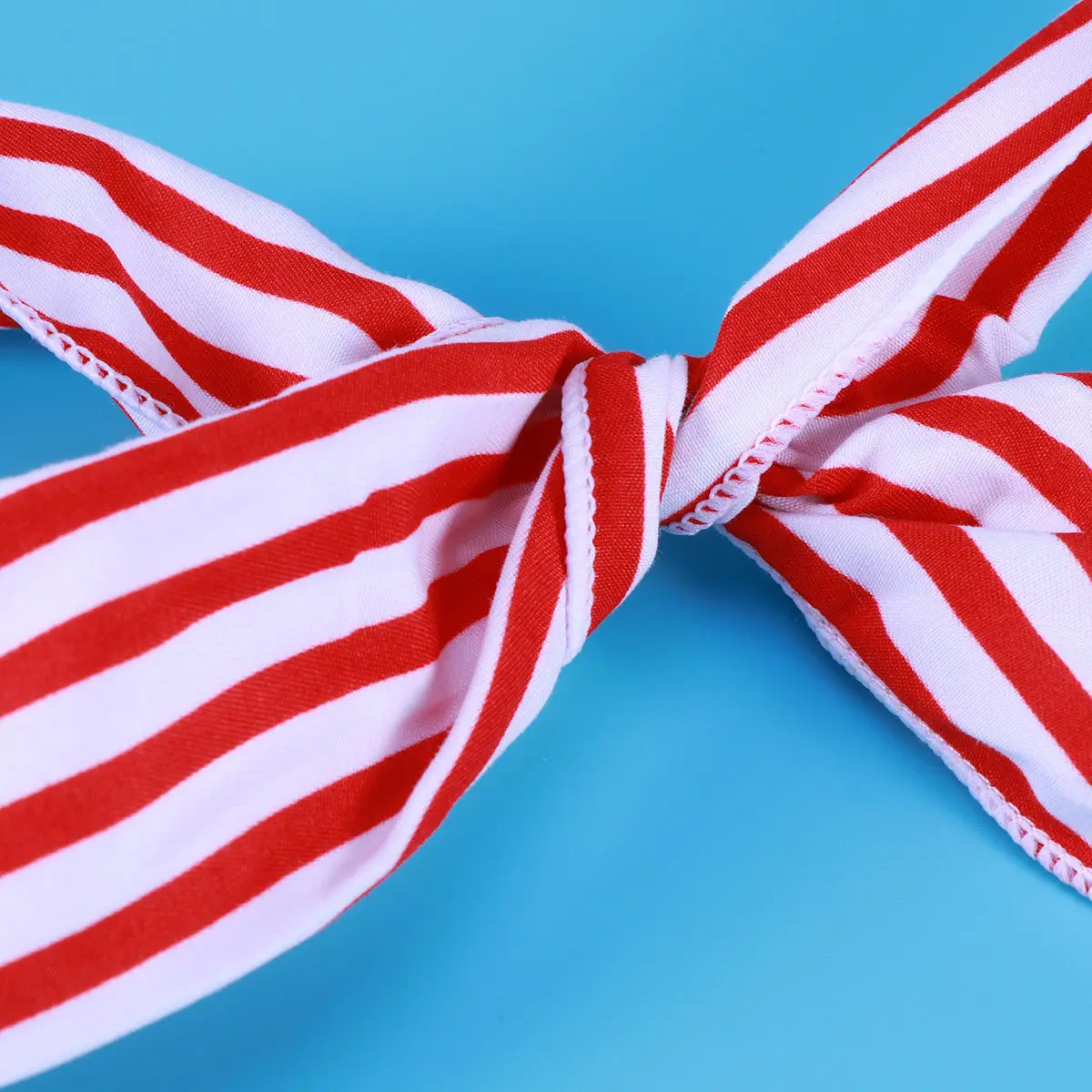 

Красно-белая повязка на голову с кроличьими ушками и бантом, на проволочной основе, для женщин, аксессуар для волос, для вечеринок, спорта, умывания