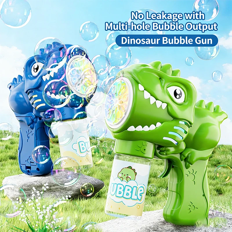 

Fully Automatic Dinosaur Rocket Bubble Light Bubble Liquid Electric Bubble Blower Toy for boys and girls Outdoor Games Gifts