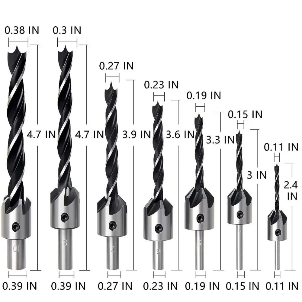 26Pcs Three-point Step Drill Bit Set Efficient Multi-Size Drilling Chamfering Drill Center Punch Chamfer Punch Positioner