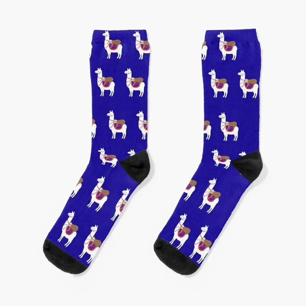 Llama and Sloth Phriends Socks with print anti slip football hiking Socks Women's Men's