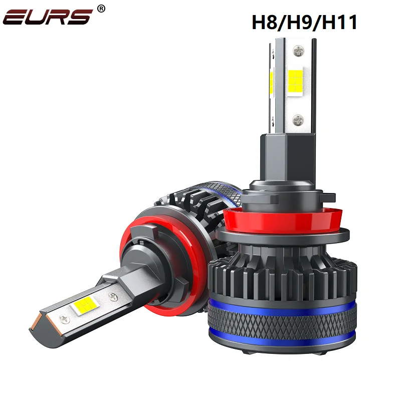 EURS H7 LED Headlight H8 H9 H11 9005 HB3 9006 HB4 9012 D2 Lens dedicated Car Light Bulb Dual Lens Super Spotlight Headlamp 12V