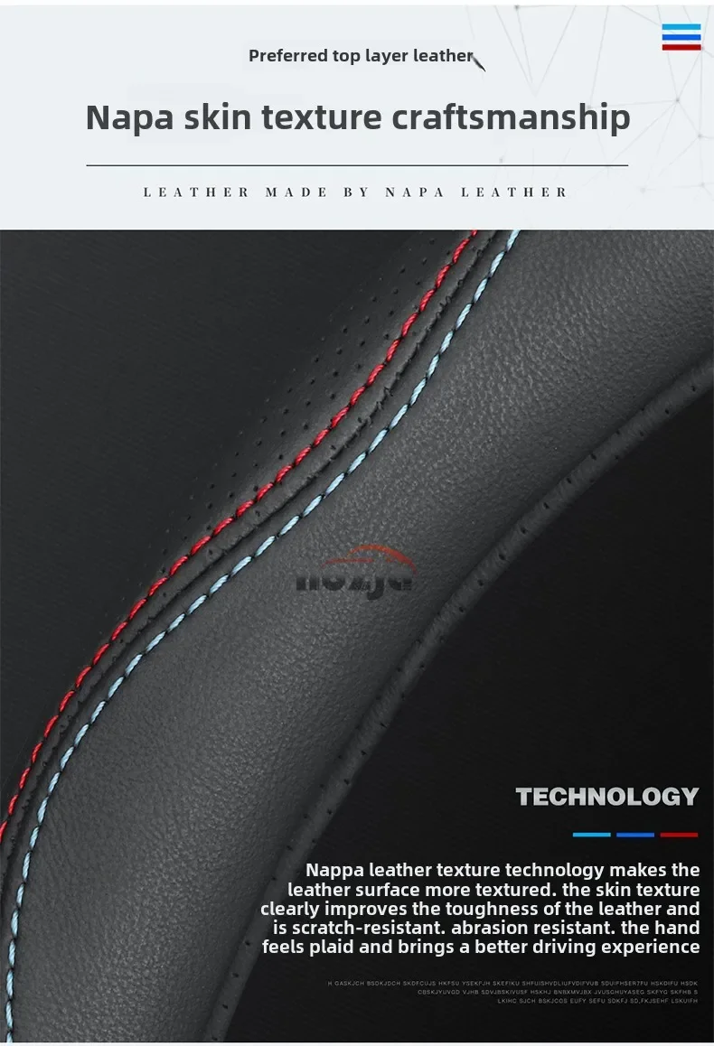 Atmungsaktiver Premium-Lenkradbezug aus Nappa-Leder für BMW 3er, 5er, 4er, 7er, X3, X5, X7, X6, G06, 426, iX (iX I20) – Detail 3