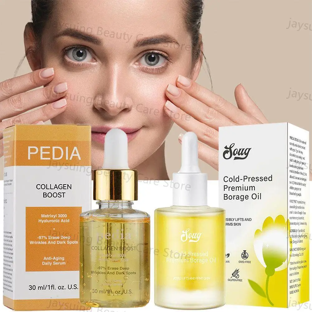 

30ml Collagen Face Serum Facial Essence Liquid Moisturizing Soothing Nourishing Face Serum Pore Shrink Skin Care