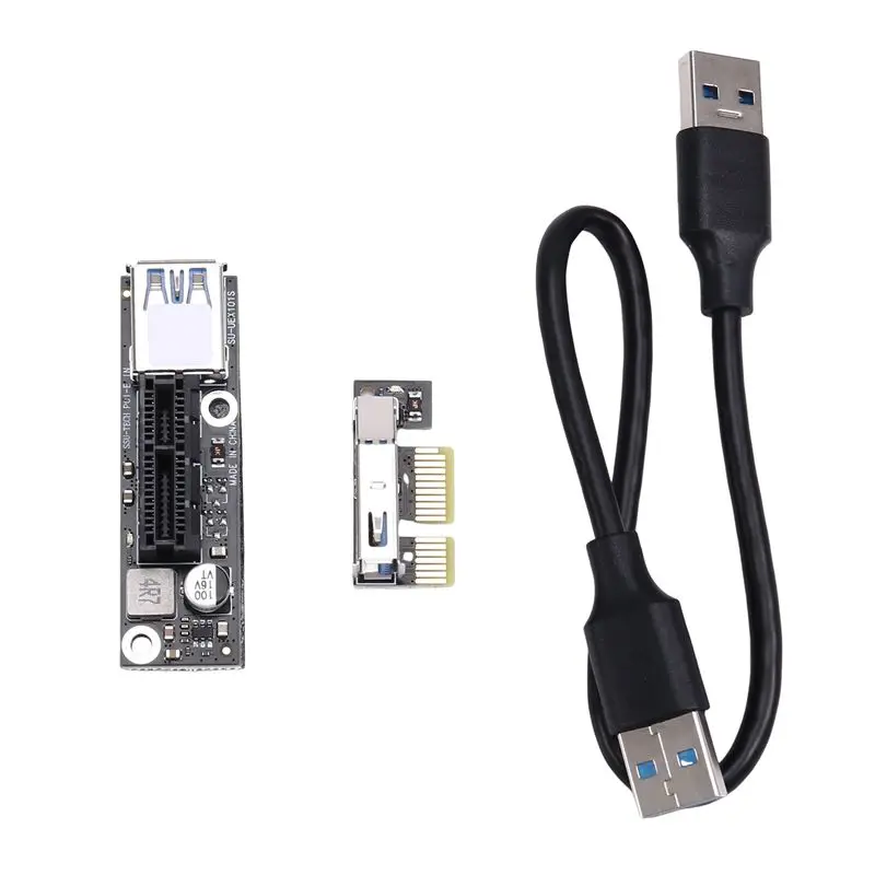 

AEF7-PCI-E 1X To 1X Riser Extender USB 3.0 Cable Working For AMD Motherboard PCI-E 3.0 X1 Slot For BTC Miner Antminer Mining
