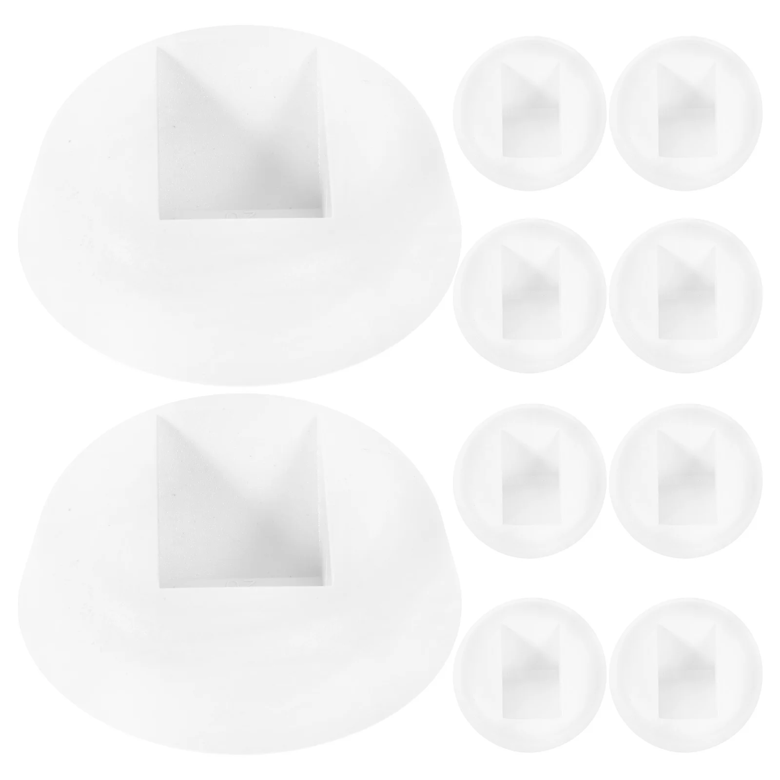 

10pcs Clear PE Film Display Box Base Jewelry Holder Round White Floating Frame Stand Durable Plastic Case Rack